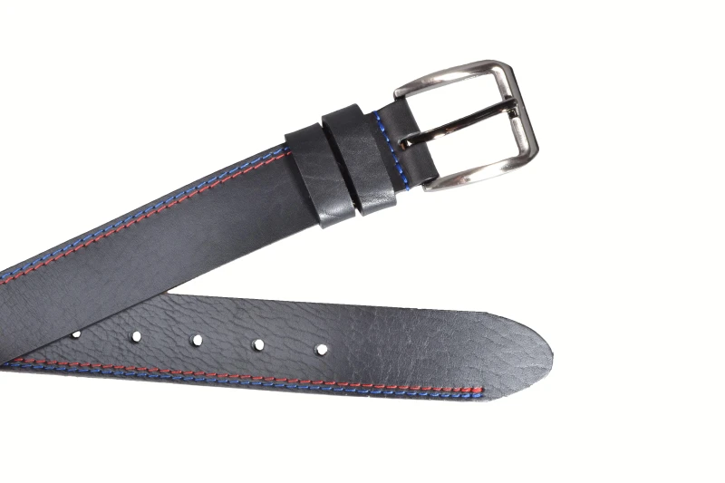 PASEK MĘSKI 4 CM CZARNY CZERWONO-NIEBIESKA NIĆ (3).JPG