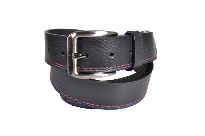 PASEK MĘSKI 4 CM CZARNY CZERWONO-NIEBIESKA NIĆ (4).JPG